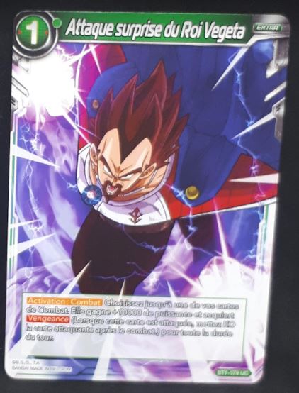 carte Dragon Ball Super Card Game Fr Galactic Battle BT1-079 UC bandai attaque surprise du roi vegeta dbscg 