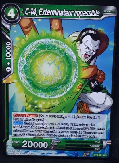 carte Dragon Ball Super Card Game Fr Les Mondes Croises BT3-071 UC (2018) bandai C-14, Exterminateur impassible dbscg cardamehdz