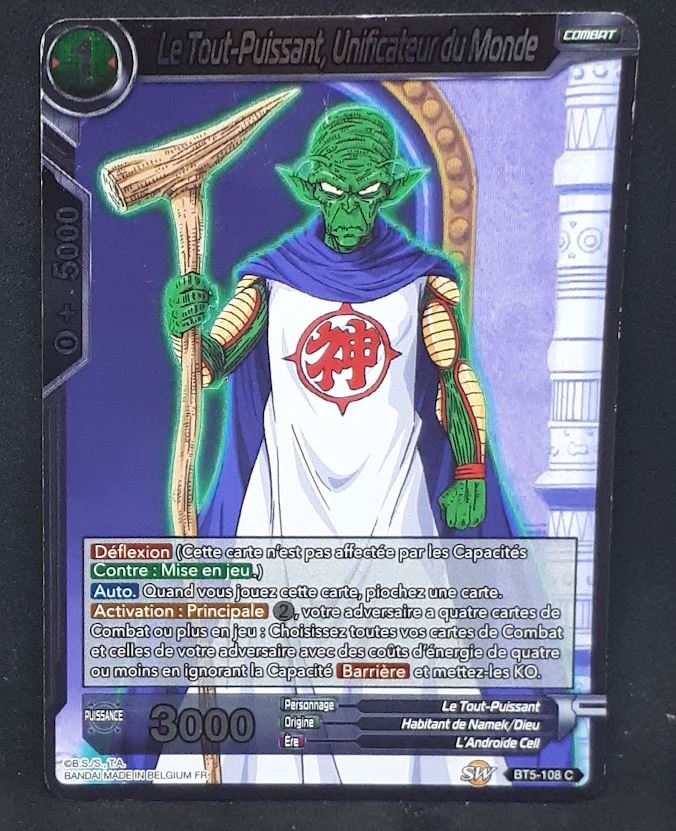 carte Dragon Ball Super Card Game Fr Miraculous Revival Part 5 BT5-108 C (foil) le tout puissant unificateur du monde bandai dbscg