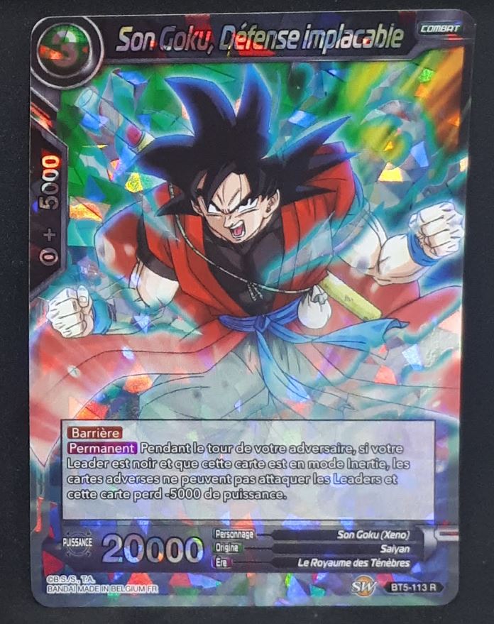 carte Dragon Ball Super Card Game Fr Miraculous Revival Part 5 BT5-113 R (foil) (2019) songoku defense implacable bandai dbscg