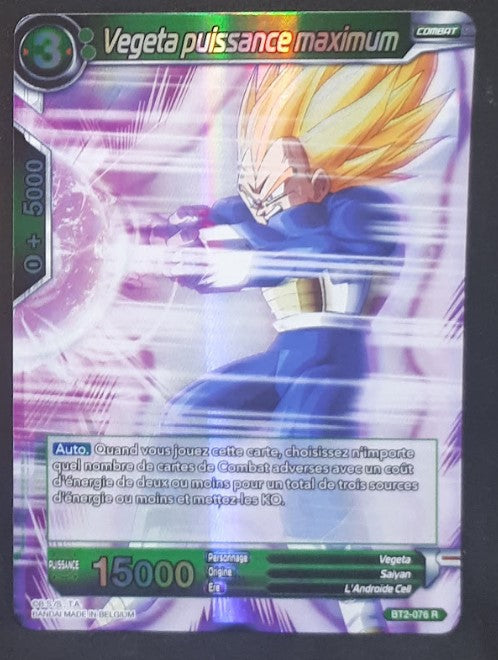 carte Dragon Ball Super Card Game Fr Part 2 BT2-076 R bandai (2018) vegeta puissance maximum dbscg