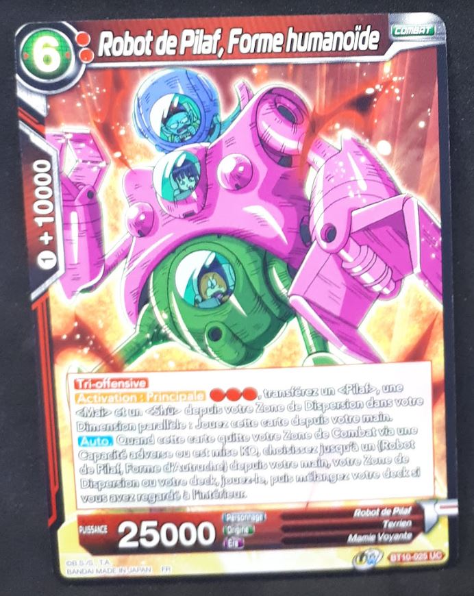 carte Dragon Ball Super Card Game Fr Rise of the Unison Warrior  BT10-025 UC (2020) bandai robot de pilaf forme humanoide dbscg cardamehdz 