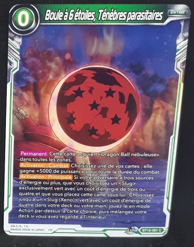 carte Dragon Ball Super Card Game Fr Unison Warrior Series 3 BT12-081 C (2021) bandai boules a 6 etoiles, tenebres parasitaires dbscg