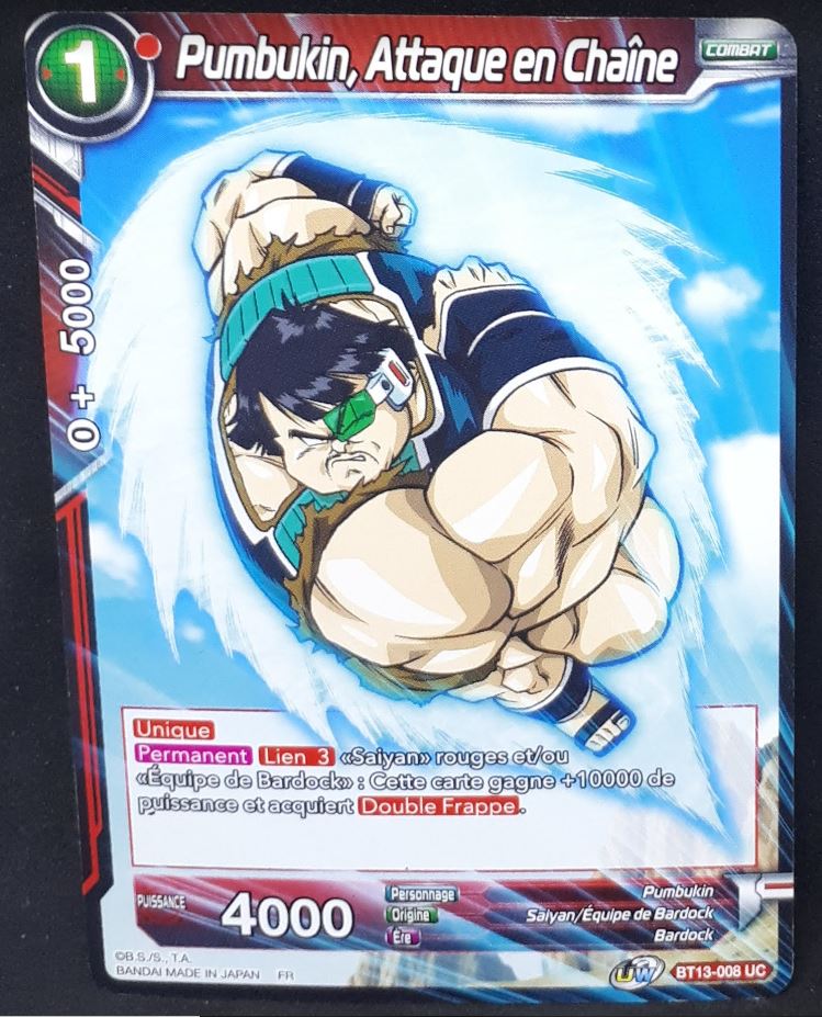 carte Dragon Ball Super Card Game Fr Unison Warrior Series Set 04 BT13-008 UC (2021) bandai pumbukin attaque en chaine dbscg cardamehdz