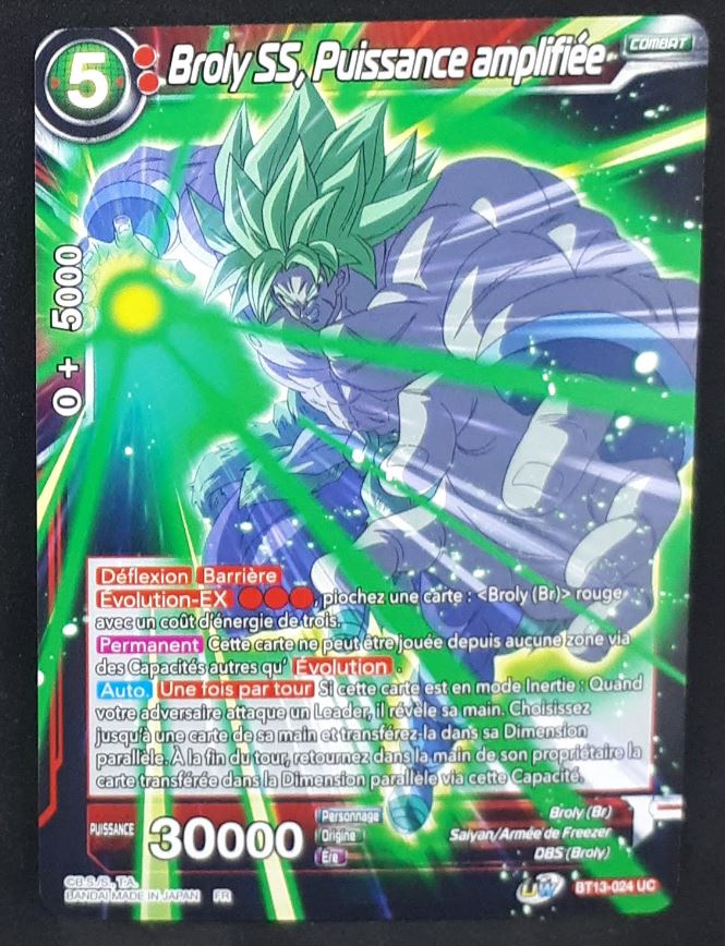 carte Dragon Ball Super Card Game Fr Unison Warrior Series Set 04 BT13-024 C (2021) bandai broly ss puissance amplifiée dbscg