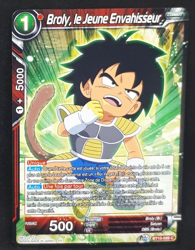 carte Dragon Ball Super Card Game Fr Unison Warrior Series Set 04 BT13-026 C (2021) bandai broly le jeune envahisseur dbscg 