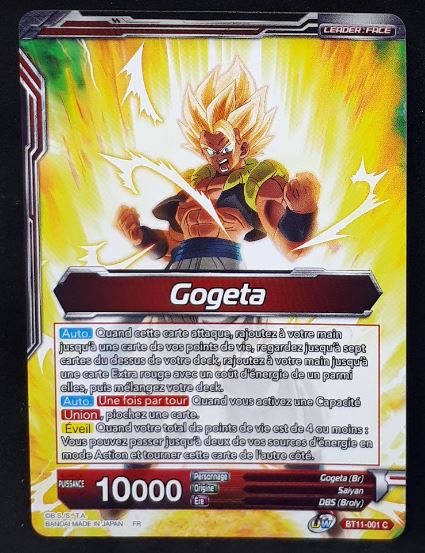 carte Dragon Ball Super Card Game Fr Unison Warrior Vermilion Bloodline BT11-001 C (2020) bandai gogeta-gogeta ssb prophète du trépas dbscg