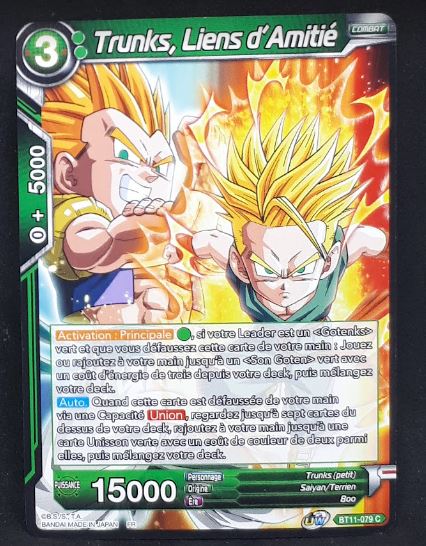 carte Dragon Ball Super Card Game Fr Unison Warrior Vermilion Bloodline BT11-079 C (2020) bandai trunks liens d'amitié dbscg 