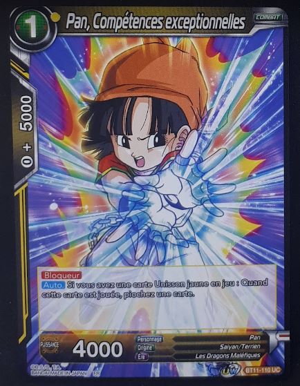 carte Dragon Ball Super Card Game Fr Unison Warrior Vermilion Bloodline BT11-110 UC (2020) bandai pan compétences exceptionnelles dbscg