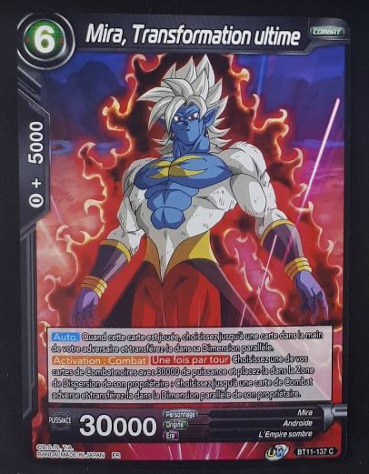 carte Dragon Ball Super Card Game Fr Unison Warrior Vermilion Bloodline BT11-137 C (2020) bandai mira transformation ultime dbscg