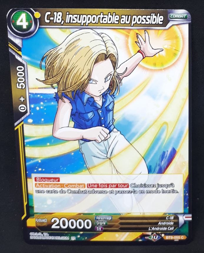 carte Dragon Ball Super Card Game Fr Universal Onslaught BT9-055 C (2020) bandai C-18 insupportable au possible dbscg cardamehdz 