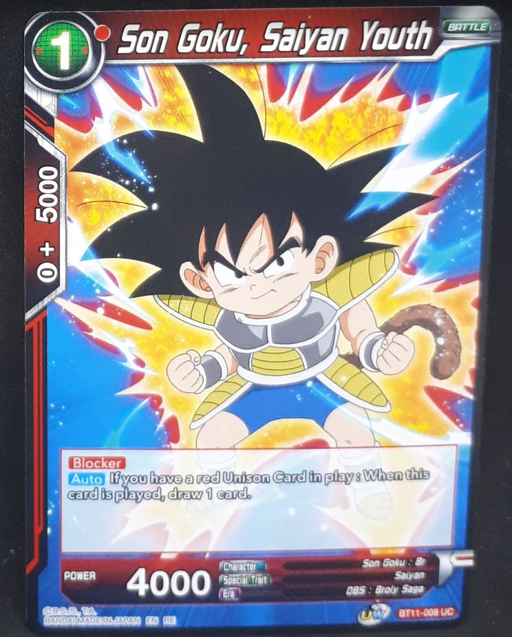 carte Dragon Ball Super Card Game US Unison Warrior Vermilion Bloodline BT11-008 C (2020) bandai songoku saiyan youth dbscg cardamehdz 