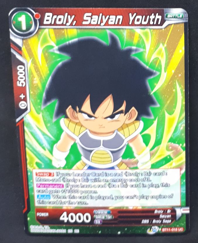 carte Dragon Ball Super Card Game US Unison Warrior Vermilion Bloodline BT11-018 UC (2020) bandai broly saiyan youth dbscg