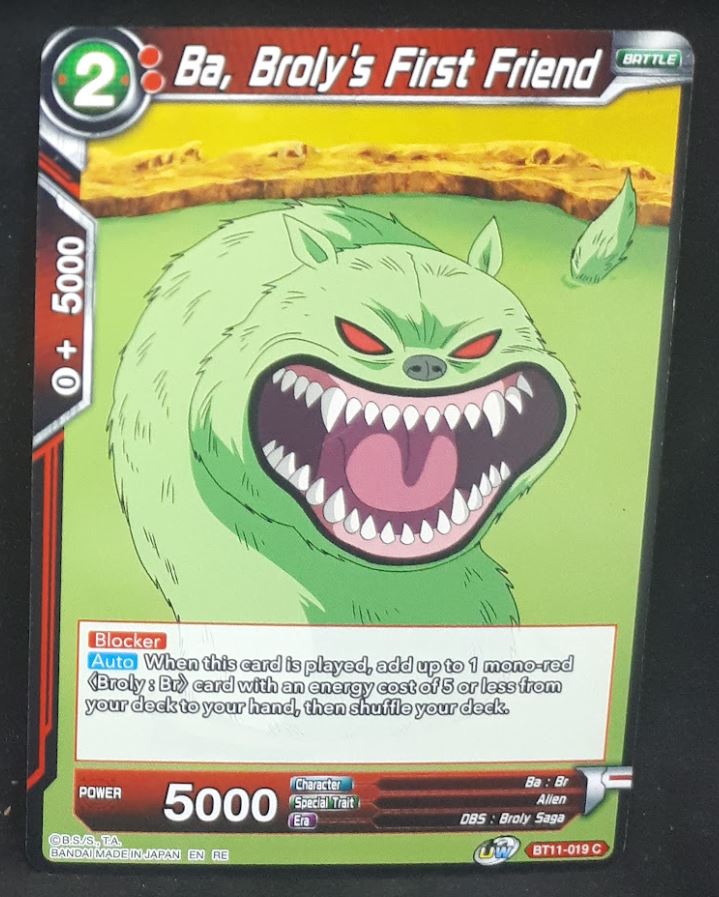 carte Dragon Ball Super Card Game US Unison Warrior Vermilion Bloodline BT11-019 C (2020) bandai ba broly's first friend dbscg