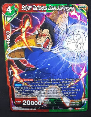 carte Dragon Ball Super Card Game Us Mythic Booster P-169 PR (2022) bandai saiyan technique great ape vegeta dbscg