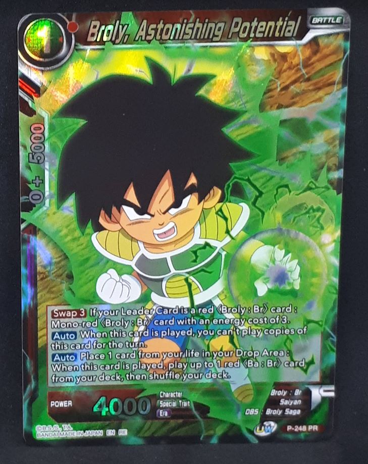 carte Dragon Ball Super Card Game Us Mythic Booster P-248 PR (2022) bandai Broly astonishing potential dbscg 