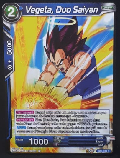 carte Dragon Ball Super Card Game destroyer king BT6-034 C (2019) bandai vegeta duo saiyan dbcsg cardamehdz