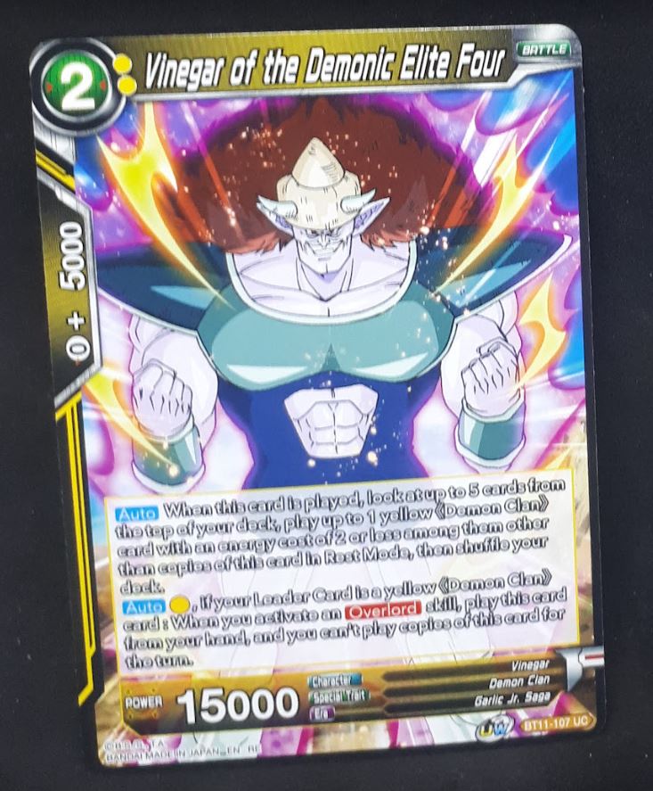 carte Dragon Ball Super Card Game us Unison Warrior Vermilion Bloodline BT11-107 UC (2020) bandai vinegar of the demonic elite four dbscg 