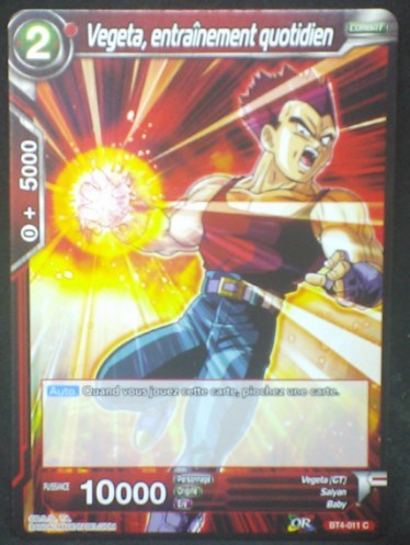 tcg carte Dragon Ball Super Card Game Fr Colossal Warfare BT4-011 C (2018) Vegeta entraînement quotidien dbscg cardamehdz