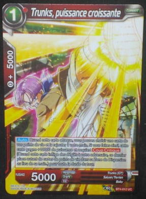 tcg carte Dragon Ball Super Card Game Fr Colossal Warfare BT4-012 UC (2018) Trunks puissance croissante dbscg cardamehdz