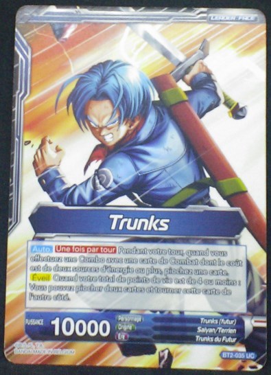 carte Dragon Ball Super Card Game Fr Part 2 BT2-035 UC Trunks