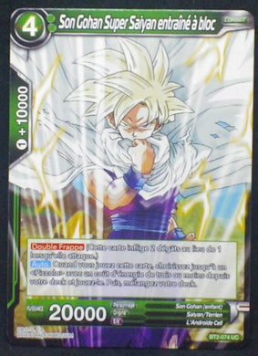 carte Dragon Ball Super Card Game Fr Part 2 BT2-074UC Son Gohan Super Saiyan entraîné à bloc bandai 2018