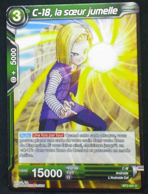 carte Dragon Ball Super Card Game Fr Part 2 BT2-091C C-18, la soeur jumelle bandai 2018