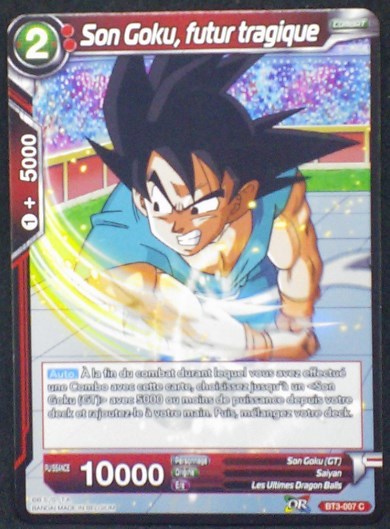 carte Dragon Ball Super Card Game Fr Part 3 BT3-007C Son Goku, futur tragique bandai 2018