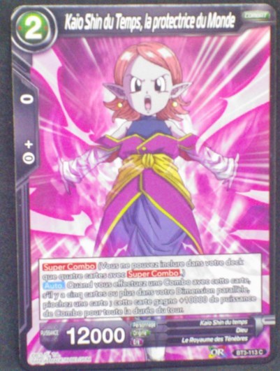 carte Dragon Ball Super Card Game Fr Part 3 BT3-113C Kaïo Shin du Temps, la protectrice du Monde