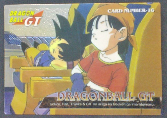 trading card game jcc carte dragon ball gt Trading Collection Chromium Card DBGT Part 1 n°16 (1996) songoku pan cardamehdz