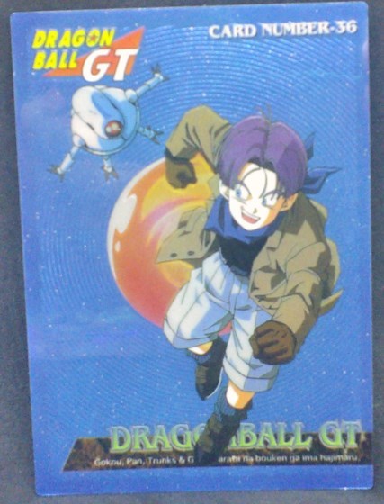 trading card game jcc carte dragon ball gt Trading Collection Chromium Card DBGT Part 1 n°36 (1996) trunks amada dbgt cardamehdz