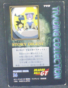 trading card game jcc carte dragon ball gt Trading Collection Chromium Card DBGT Part 1 n°36 (1996) trunks amada dbgt cardamehdz verso