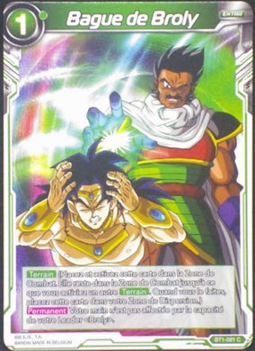 carte dragon ball super BT1-081 C fr bandai 2018 bague de broly 