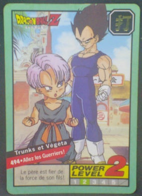 trading card game jcc carte dragon ball z Carddass Le Grand Combat Part 2 n°494 (1996) Bandai vegeta trunks