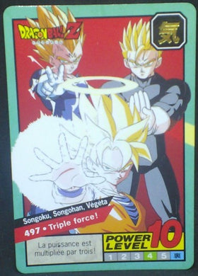 trading card game jcc carte dragon ball z Carddass Le Grand Combat Part 2 n°497 (1996) bandai songoku songohan vegeta dbz cardamehdz