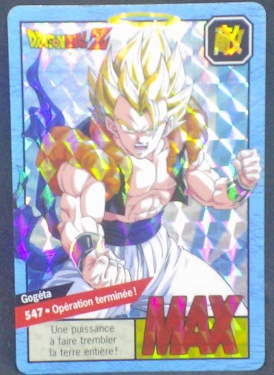 trading card game jcc carte dragon ball z Carddass Le Grand Combat Part 3 n°547 (face b) (1996) bandai gogeta dbz cardamehdz