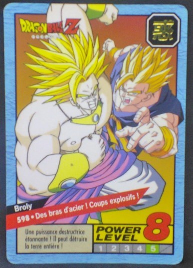 trading card game jcc carte dragon ball z Carddass Le Grand Combat Part 4 n°598 (1996) Bandai Broly vs Songohan