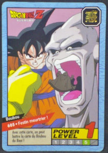 trading card game fr carte dragon ball z Carddass Le Grand Combat Part 4 n°605 (1996) Bandai Songoku majin boo buu dbz Cardamehdz