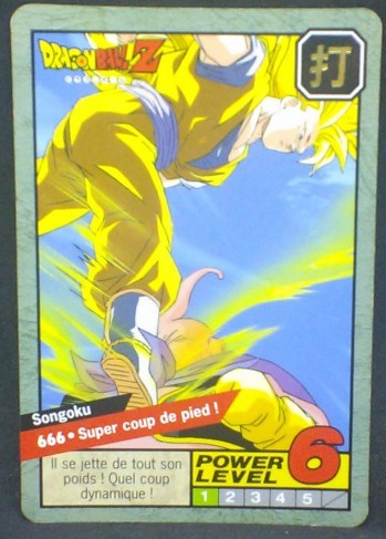 trading card game jcc carte dragon ball z Carddass Le Grand Combat Part 6 n°666 (1996) bandai songoku vs buu dbz cardamehdz