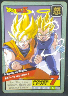 trading card game jcc carte dragon ball z Carddass Le Grand Combat Part 6 n°687 (1997) bandai vegeta songoku dbz cardamehdz