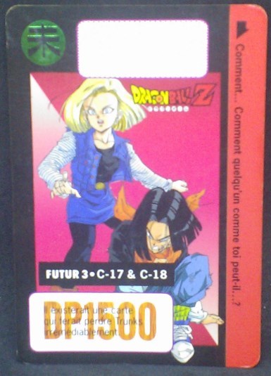 trading card game jcc carte dragon ball z Carddass Part 16 Futur 3 (1995) bandai cyborg 17 et 18 dbz cardamehdz