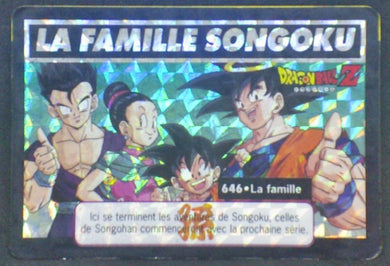 trading card game jcc fr carte dragon ball z Carddass fr Part 16 n° 646 (1995) songohan songoten chichi songoku prisme dbz bandai cardamehdz