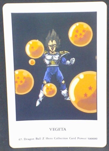 trading card game jcc carte dragon ball z Hero Collection Part 1 n°67 (1993) Amada vegeta dbz cardamehdz