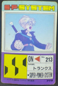 trading card game jcc carte dragon ball z PP Card Part 16 n°675 (1992) (Prisme soft) Amada dbz trunks cardamehdz verso