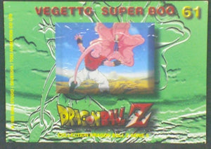 trading card game jcc carte dragon ball z carte française panini serie 5 n°61 (1999) vegetto vs majin boo dbz prisme cardamehdz verso