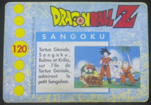 Charger l'image dans la galerie, tcg carte dragon ball z française panini serie 1 n°120 dbz songoku songohan tortue geniale bulma krilin (1995) cardamehdz verso