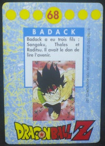 tcg carte dragon ball z française panini serie 1 n°68 dbz baddack cardamehdz verso