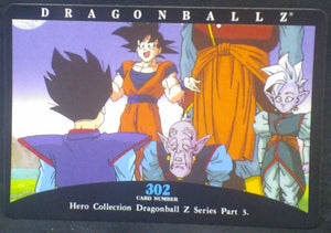 tcg jcc carte dragon ball z hero collection part 3 n°302 (2001) amada songohan kibito kaiohshin de l'est songoku vieux kaioshin dbz cardamehdz