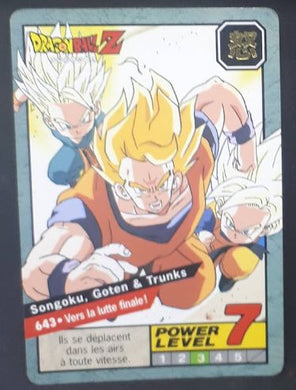 carte dragon ball z Carddass Le Grand Combat Part 5 n°643 (1996) bandai songoku songoten trunks dbz 