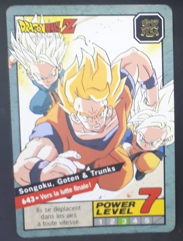 carte dragon ball z Carddass Le Grand Combat Part 5 n°643 (1996) bandai songoku songoten trunks dbz 